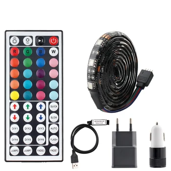 

5V 5050 Car LED Strip Light,RGB PC SMD Waterproof Lighting Tape,5V RGB USB Led Stripe,Car TV Backlight 44key Remote Room Decor