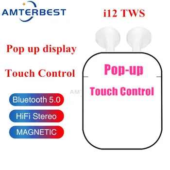 

AMTERBEST I12 Tws Upgrade Wireless Bluetooth 5.0 Mini Earbuds Touch Control Earphones Headsets for Iphone Android Smartphones