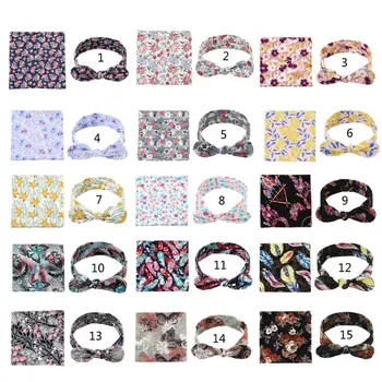 

Swaddling Receiving Blankets Newborn Soft Infant Receiving Blanket Headband Set Baby Floral Wrap Swaddle Set Gift for Baby