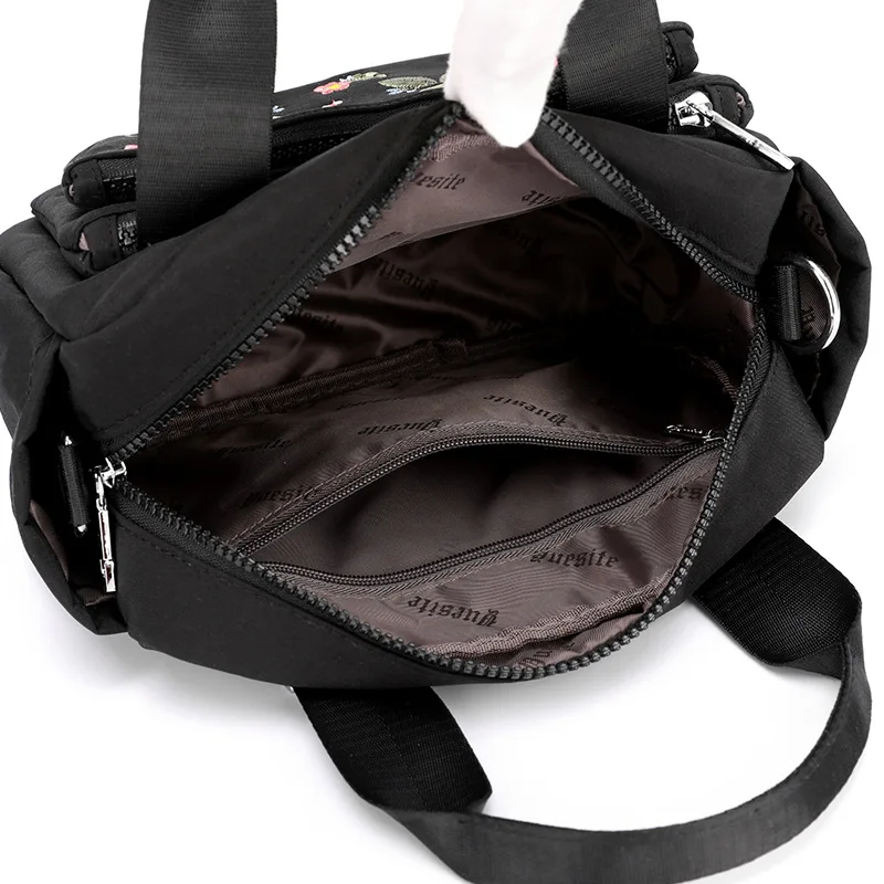 

Fashion Embroidery Shoulder Bag Women's Casual Lightweight Large-Volume Nylon Bag Trend Versatile Shoulder Bag