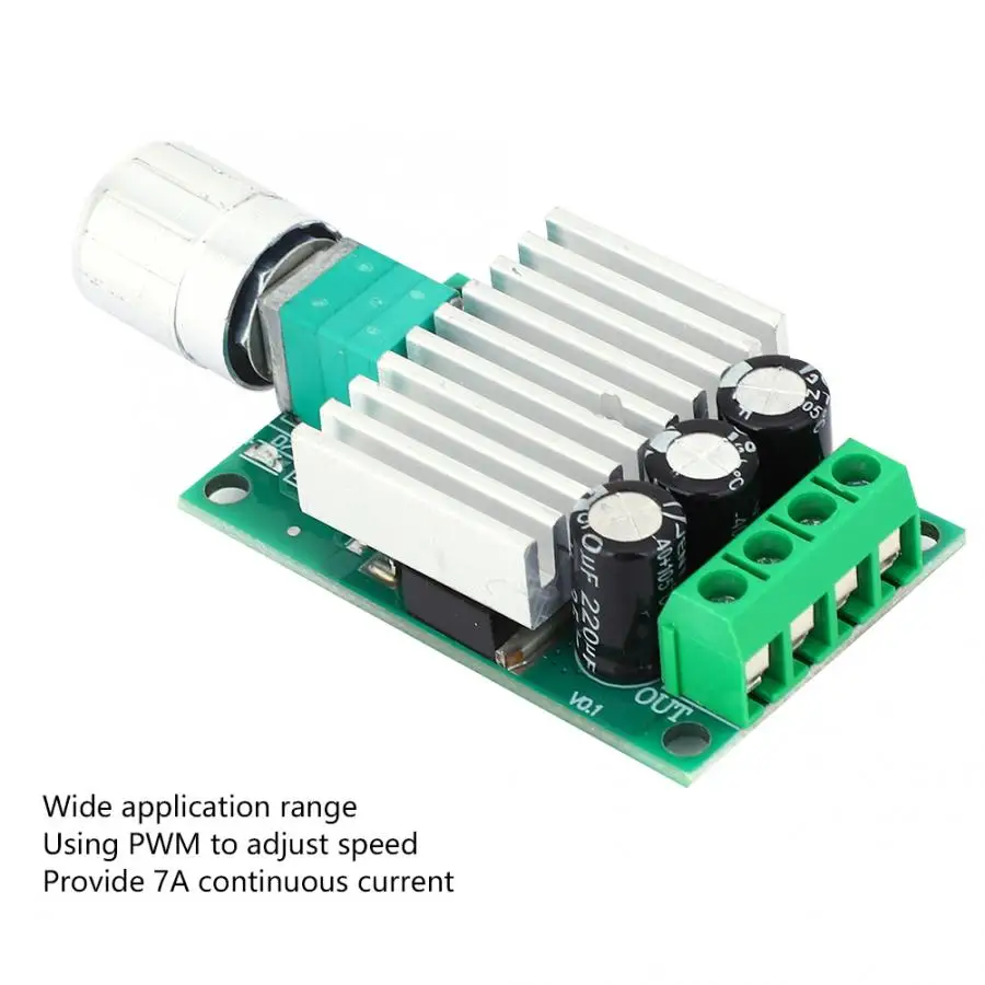 Плата контроллера скорости постоянного тока контроллер двигателя PWM DC12V-30V 7A большая мощность регулятор освещения температуры переключатель