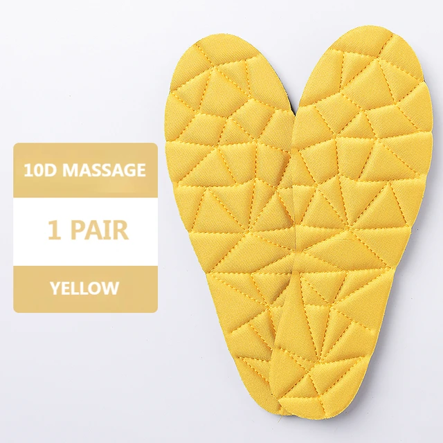 2022 New Memory Foam Orthopedic Insoles For Shoes Women Men Flat Feet Arch Support Massage Plantar Fasciitis Sports Pad Insole yellow