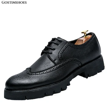 

Patent Leather Men Shoes Buty Meskie Fashion Footwear Men Business Brogue Casual Zapatos De Hombre Buty Meskie