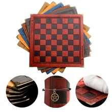 Chess Board 8 Colors Embossed Design Leather Table Game Portable Universal Luxury Knight Chess Intellectual Competitive Toy Gift