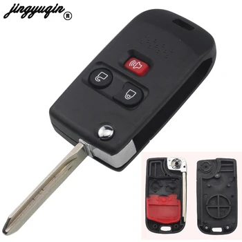 

jingyuqin 10X For Ford Transit Edge F-250 Super Duty F-350 E-150 Escape Modified Case 3Button Remote Key Shell Fob Folding Flip
