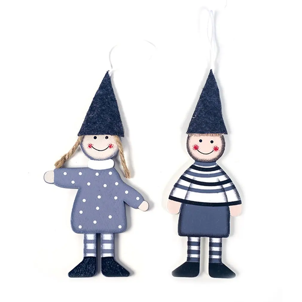 

Рождественские Подвески Деревянная Рождественская елка для мальчиков и девочек креативное украшение маленькие подвесные изделия с принтом из двух предметов