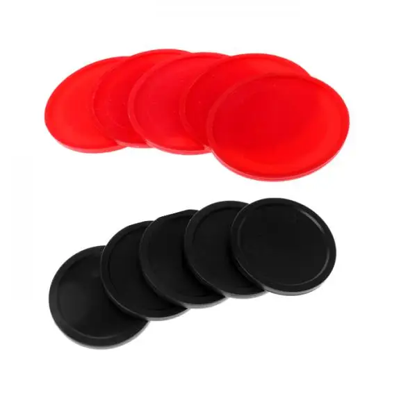10 Pieces Replacement Air Hockey Table Pucks Black Red Puck Table Game Accessories