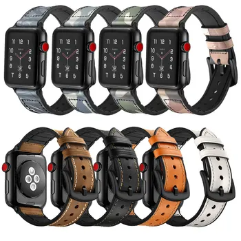

Special For Apple Watch Bands 44mm 42mm & iwatch Strap 40mm 38mm silicone Strap leather iwatch camouflage band