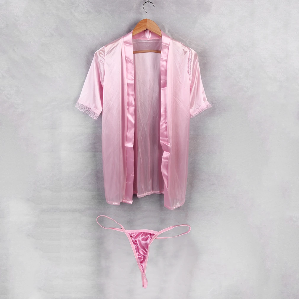 Комплект из 2 предметов женское сексуальное нижнее белье Babydoll Халат + стринги