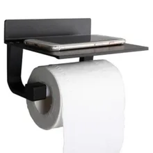 Черный алюминиевый подвесной набор для ванной комнаты, подставка для полотенец