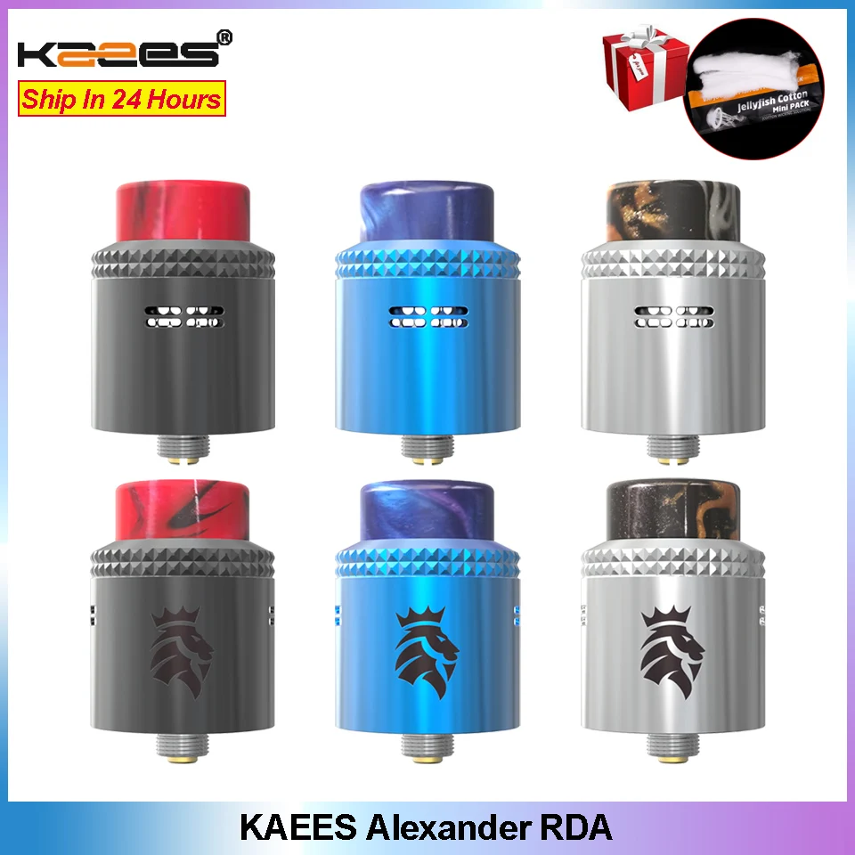 

Original KAEES Alexander RDA Atomizer 24mm Diameter 510 Thread Dual Coil Rebuildable Drip with Squonk pin Tank VS Aleader Rocket