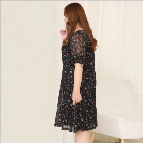 Vestidos De Festa 10XL большого размера, расклешенные рукава женское платье новое летнее платье, халат женский, с цветочным принтом шифоновое платье HJ785