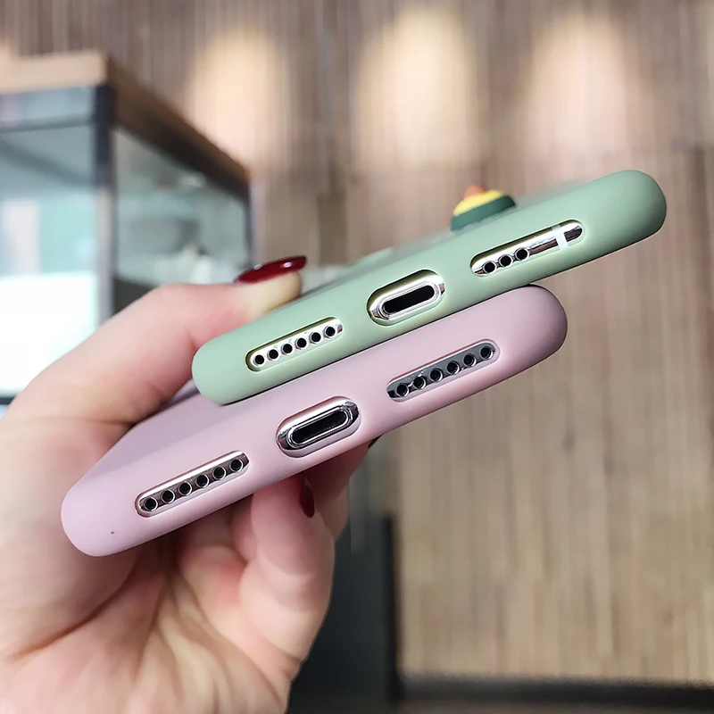 Милый чехол для телефона с 3D рисунком для iPhone XS Max XR X 8 7 6 6S Plus, мягкий силиконовый чехол-накладка с милым фруктовым авокадо