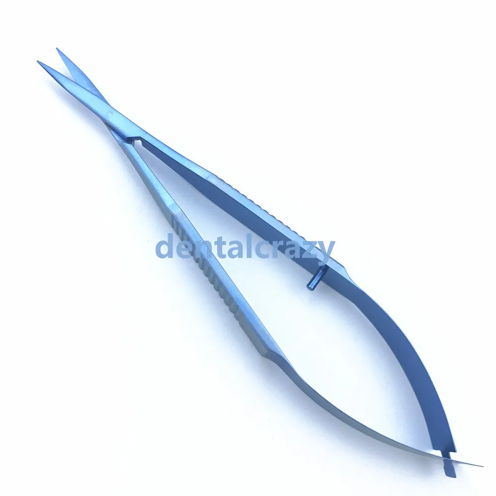 Liga de Titânio Tesoura em Linha Pontas sem Corte Comprimento Instrumento Oftálmico Scissor 21mm Westcott Tenotomia Reta - Curva 115mm 6 Instrumentos p pálpebra