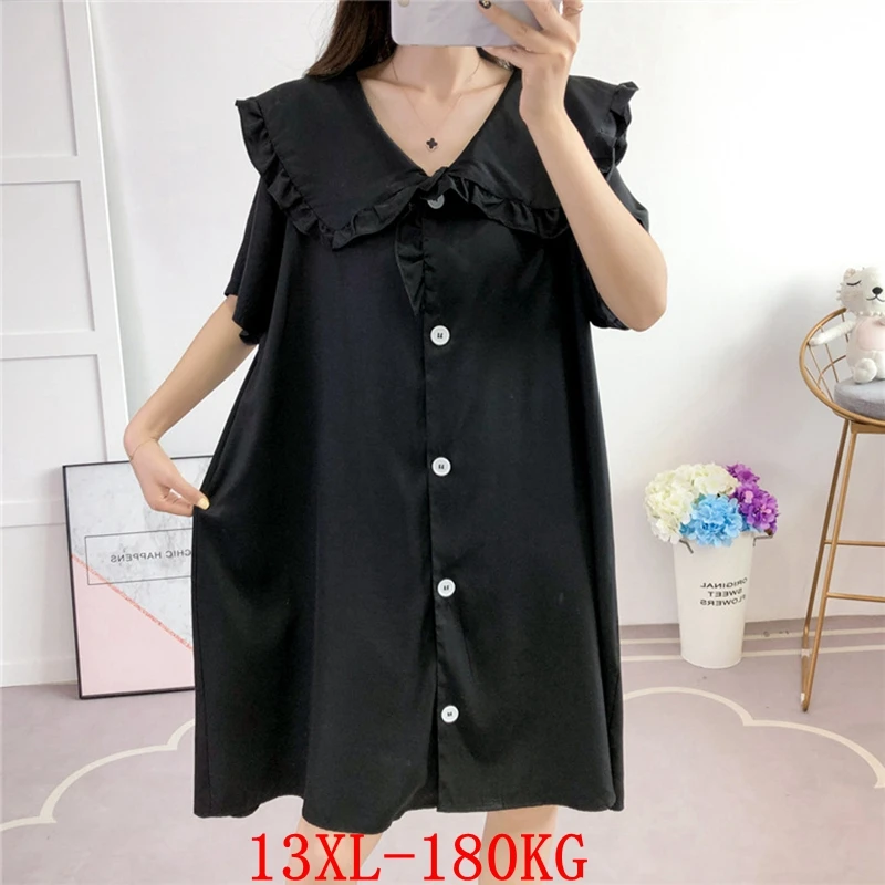Платье размера плюс 8XL 9XL 10XL 12XL 13XL женское шифоновое платье летняя рубашка с