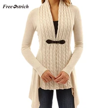 Ostrich кардиганы для женщин твист вязаный свитер куртка пальто осень с длинным рукавом Повседневные женские свитера Верхняя одежда Топы