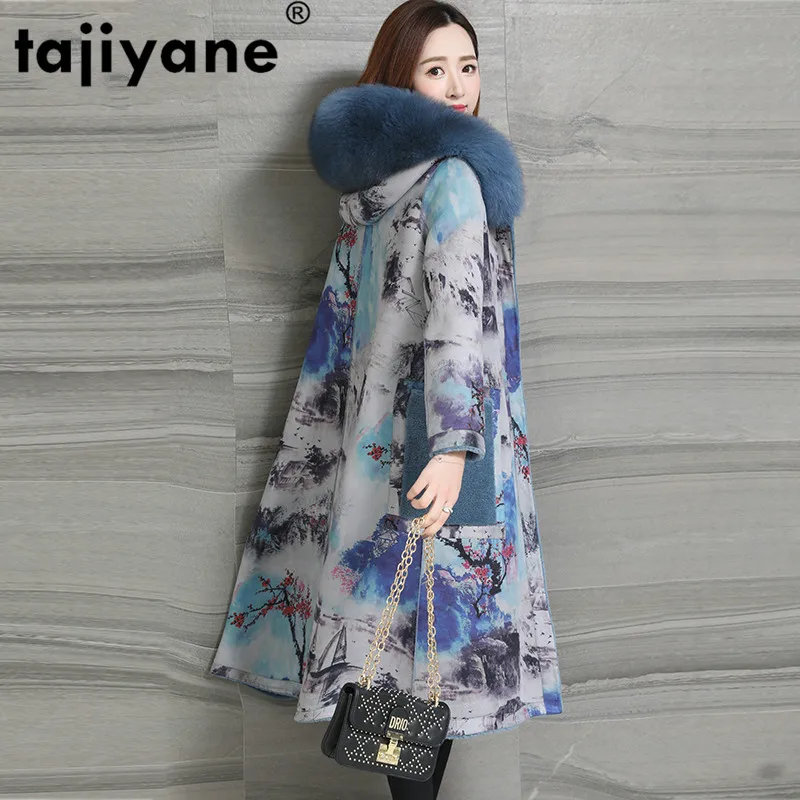 Пальто из натурального меха с капюшоном лисьего куртка 100% шерсти Корейская