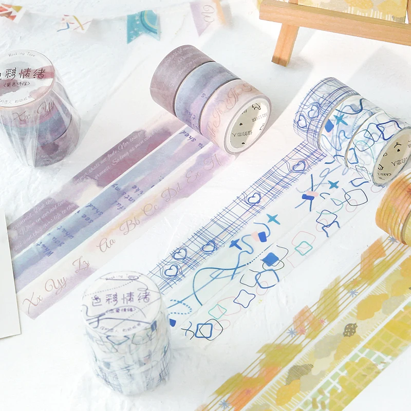 

Letter Lover and Paper Tape Set Color Emotion Series Triple Handbook Decorative Collage 3 pcs