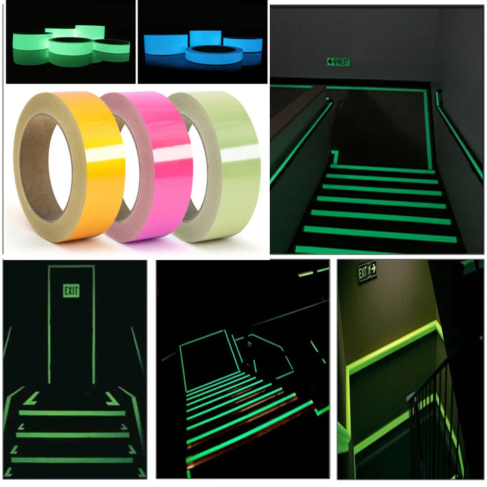 

3M 15mm Luminous Tape Reflective Stairs Guide Self-illuminating Warning Tape Glowing in the Dark Self-adhesive Sticker For Home