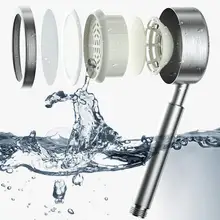 Shower Head Stainless Steel Handheld Showerhead Water-saving Pressure Boosting Water Sprayer with Filter