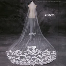 Дешевые реальные фотографии 3 м белая/слоновая кость свадебная вуаль Однослойная Длинная фата для невесты головной вуаль Свадебные аксессуары Фата невесты с гребнем