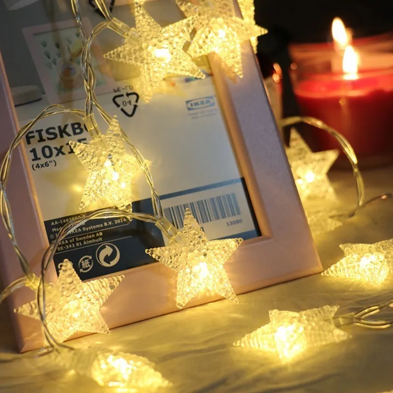 

QYJSD Star String Light Fairy Garland Curtain LED Lamp Novelty New Year Christmas Holiday Birthday Valentine Wedding Party Decor