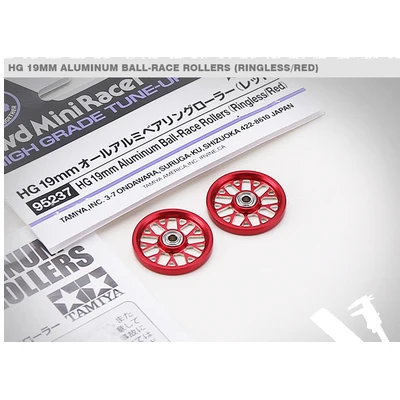 tamiya 95237 HG 19 мм алюминиевые шариковые гоночные ролики с ЧПУ Ролики красный 1 упаковка для tamiya мини 4wd гоночный автомобиль 324 магазин - Цвет: 1pack cnc