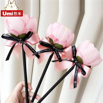 Creativity cute simulation flower ballpoin pen Boxed gift free shipping