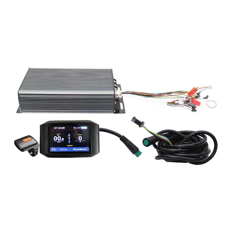 Cheap 48V 60V 72V 100A 3000-5000W  Regenerative Programmable Controller Ebike DIY Kit With Alarm System+750C Display+PAS+Brakes 1