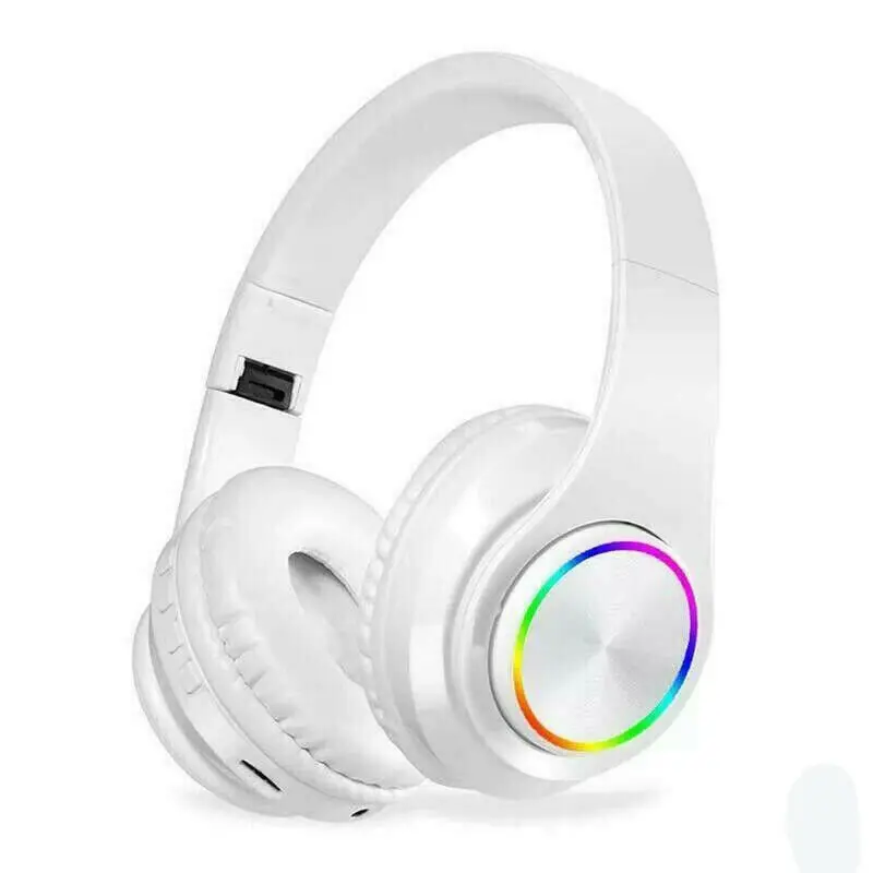 Белый Беспроводная игровая bluetooth-гарнитура, наушники-вкладыши, стерео Super Bass с микрофоном, складные спортивные HiFi наушники, новинка - Цвет: Белый
