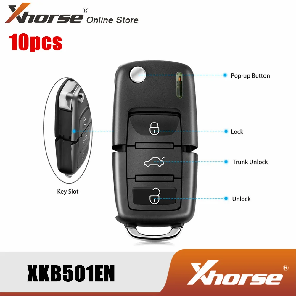 Проводной 3 кнопочный автомобильный программатор XHORSE XKB501EN VVDI для Volkswagen B5 тип без