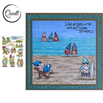 

QWELL 4*6 inch Clear Transparent Stamps Gnome Summer Beach Entertainment Element DIY Scrapbooking Craft 2020 New