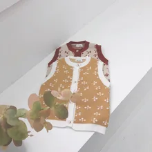 Детский жилет г. Осенний трикотажный кардиган в Корейском стиле для девочек детский жаккардовый теплый жилет верхняя одежда
