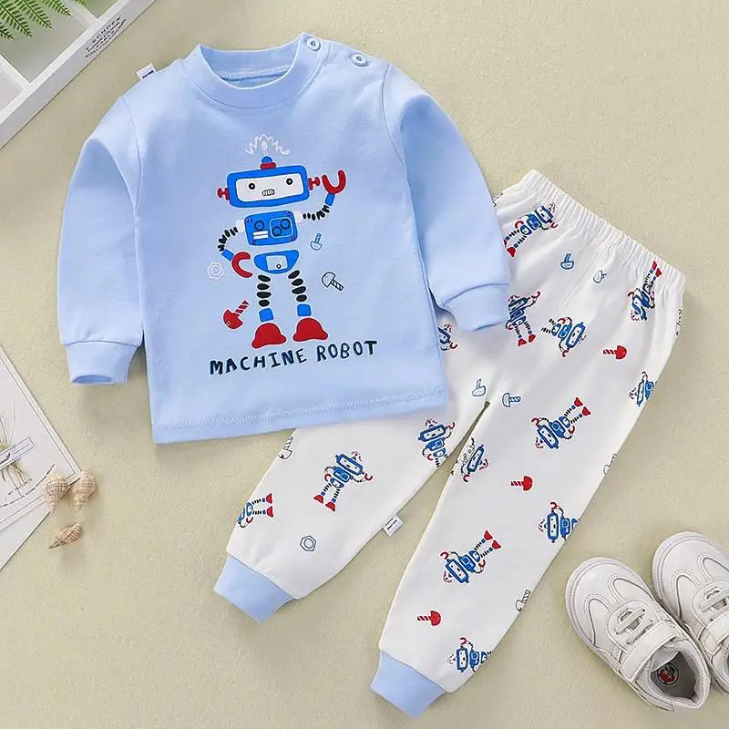 Baby Clothing Sets 2022 Fall/winter New Children's Cotton Underwear Set Baby Boys Long Sleeve Pants 2pcs Toddler Girls Clothes new baby clothing set	 Baby Clothing Set