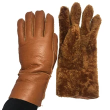 Зимние перчатки Специальное предложение женские кожаные перчатки желтая кожа овчина супер мягкий мех подкладка Теплые оболочки зимний подарок