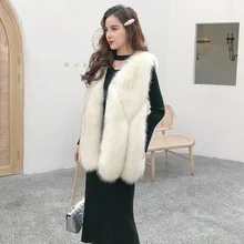 Новинка, стильный жилет из искусственного меха норки, Женское зимнее пальто средней длины в Корейском стиле свободного кроя
