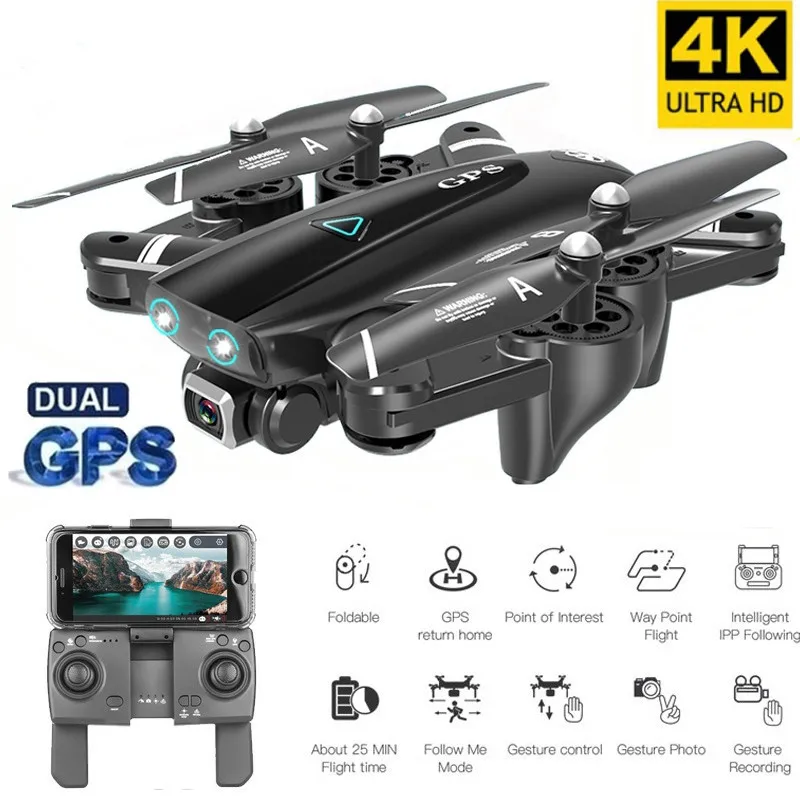 

Profession Camera Drone 4K 1080P HD Dual Camera Follow Me Quadrocopter FPV Professional GPS Long Battery Life Toy For Kid