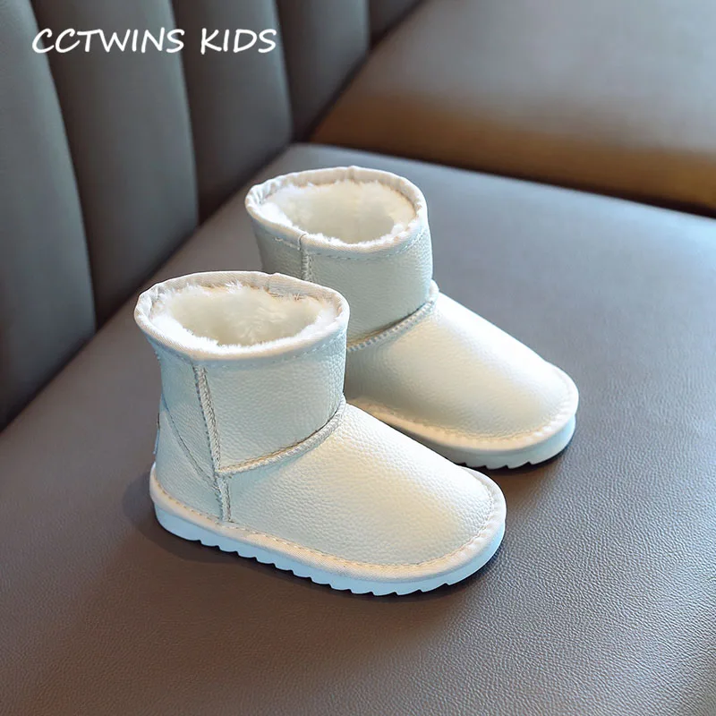 Белый CCTWINS/детская обувь; коллекция года; зимняя обувь из натуральной кожи для маленьких мальчиков; модные детские ботильоны; брендовые зимние ботинки для девочек; SNB118 - Цвет: Белый