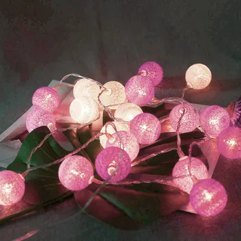

20 LEDs Cotton Garland Ball Light String Outdoor Holiday Wedding Christmas Party Baby Bed Fairy Lights Decoration EU Plug