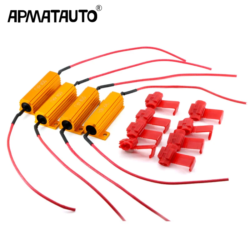 

4 × 50 Вт 7443 WY21W W21W 7440 P21/5W 1157 P21W 1156 PY21W сигнальный световой нагрузочный резистор для фиксации светодиодной лампы подавитель декодер конденсатор