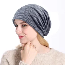 Зимние шапки для женщин, однотонная вязаная шапочка из хлопка, Открытый Теплый головной убор, мужская шапка унисекс, эластичная шапочка, шапки gorro czapka zimowa