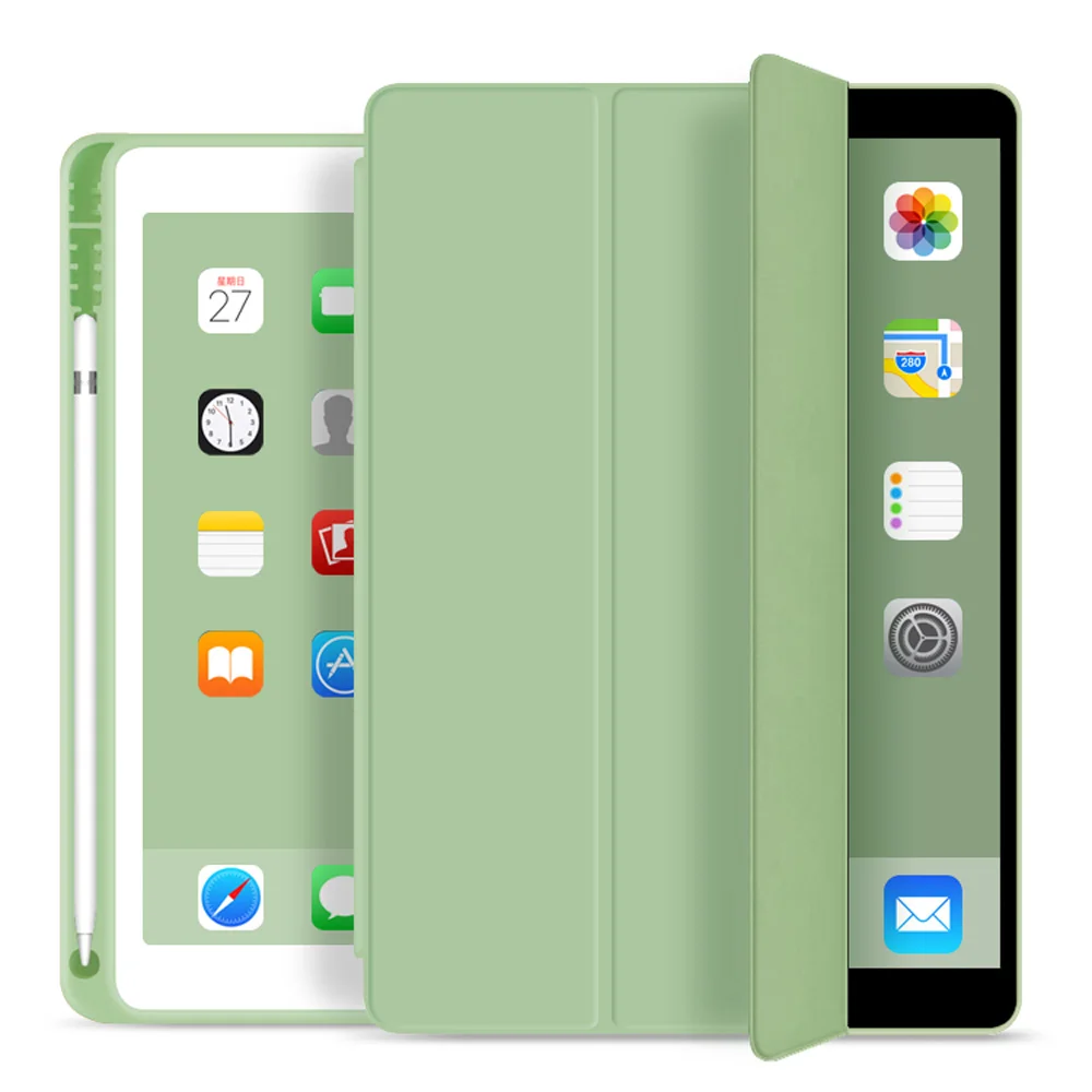 Чехол для нового iPad 9,7 дюйма чехол с карандашом, ZVRUA тонкий трехслойный смарт-чехол из искусственной кожи с функцией пробуждения сна