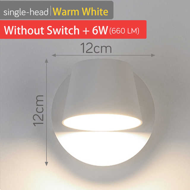 Rotating Remote Control Dimmable LED Wall Lamp for Reading Free Rotation