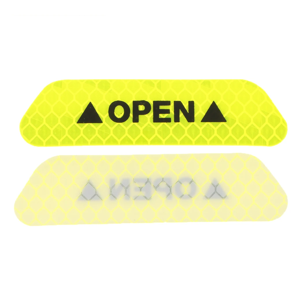 4 Pieces Car Door Open Sticker Reflective Safety Warning Auto Decal Film Easy to Clean 93*25mm 