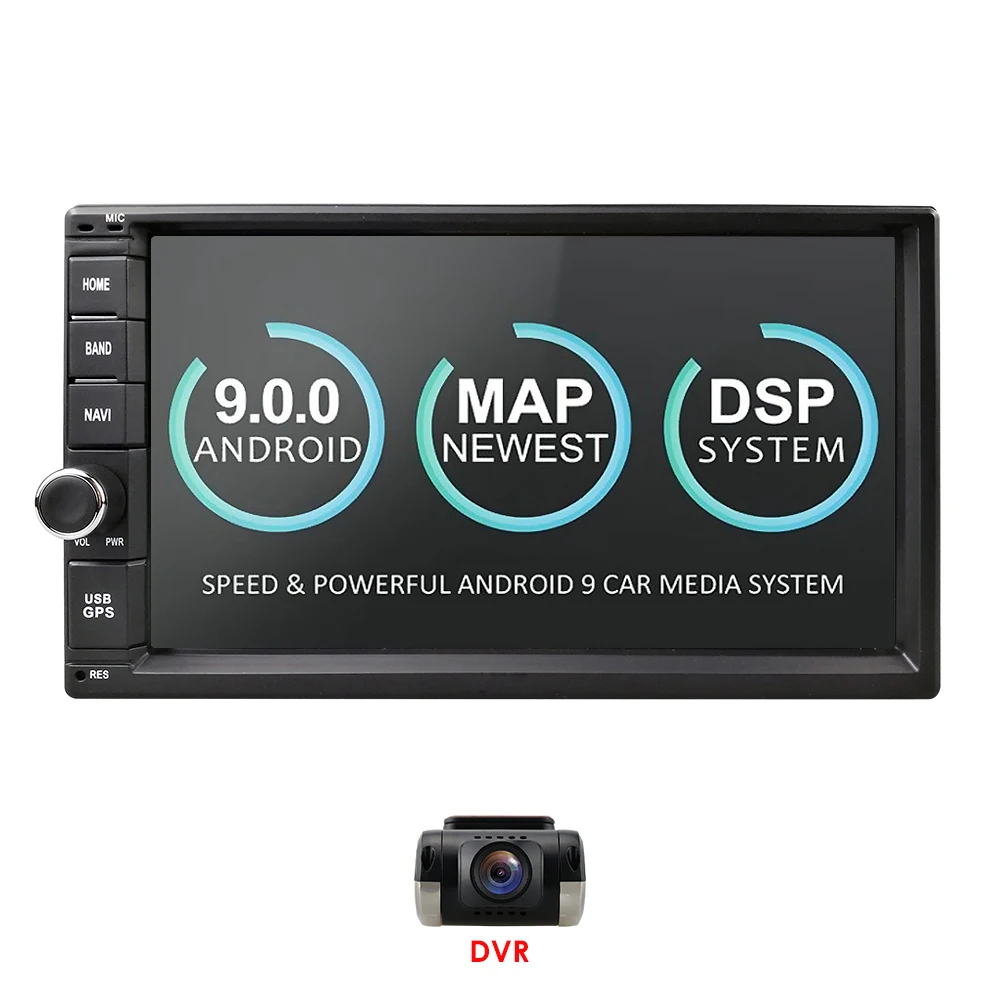 DVR 2G ram Android 9,0 авто радио четырехъядерный 7 дюймов 2DIN универсальный автомобильный без dvd-плеера gps стерео аудио головное устройство поддержка DAB DVR OBD BT - Цвет: DVR
