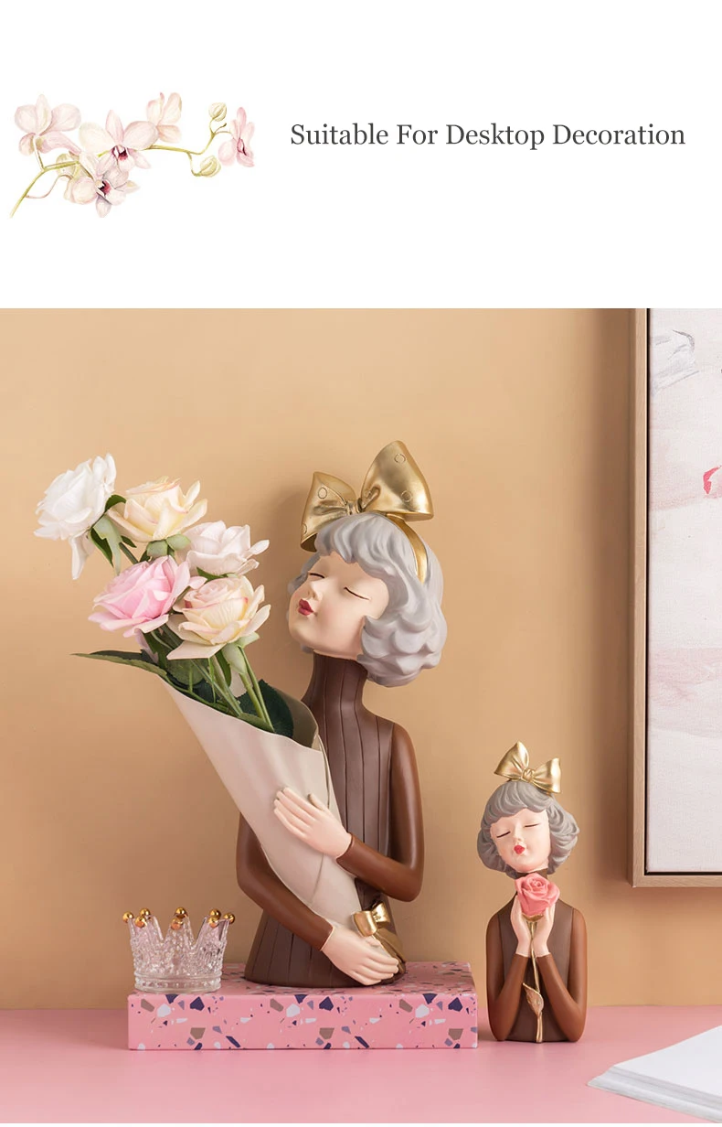 Statue deco,Statue d'art moderne en résine pour fille magnifique