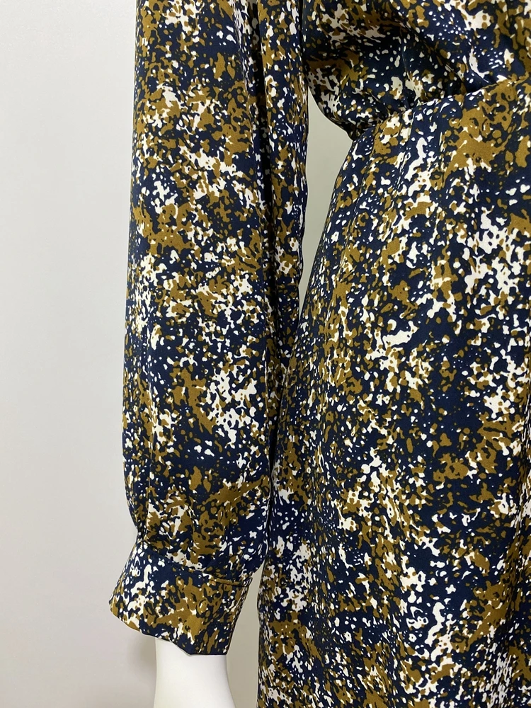 Vintage Print Holiday Boho Dress Women Long Sleeve Robe Femme Autumn Beach Sundress Korean Ladies Fashion Long Dress Vestidos