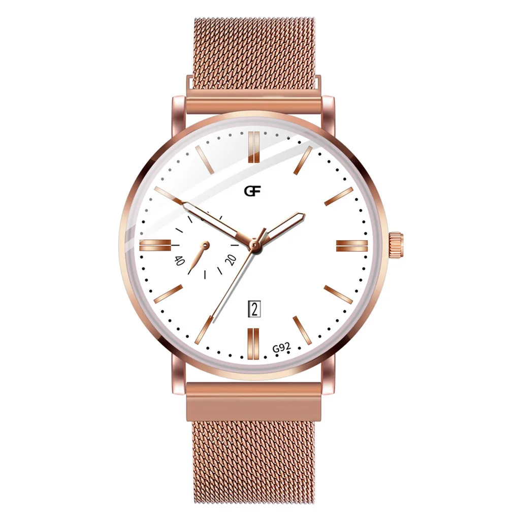 D Мужские часы s relojes hombre простой стиль деловые часы мужские модные сетчатые часы с магнитным браслетом Мужские кварцевые часы - Цвет: D