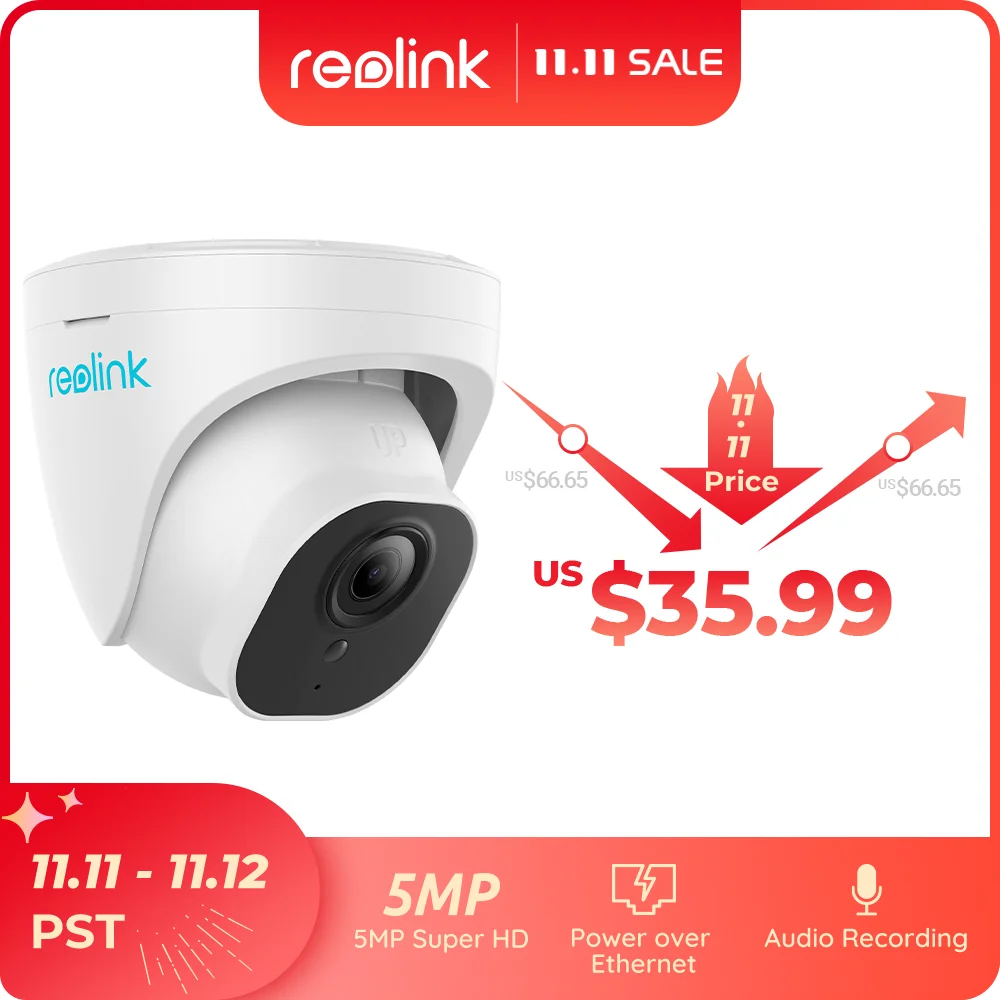 Reolink Ip Hd 5mp屋外監視カメラ 暗視 P2p Onvif モーション検出 ドーム スマートホームビデオ Rlc 520 Camera 4mp Home Cameraip Camera Aliexpress