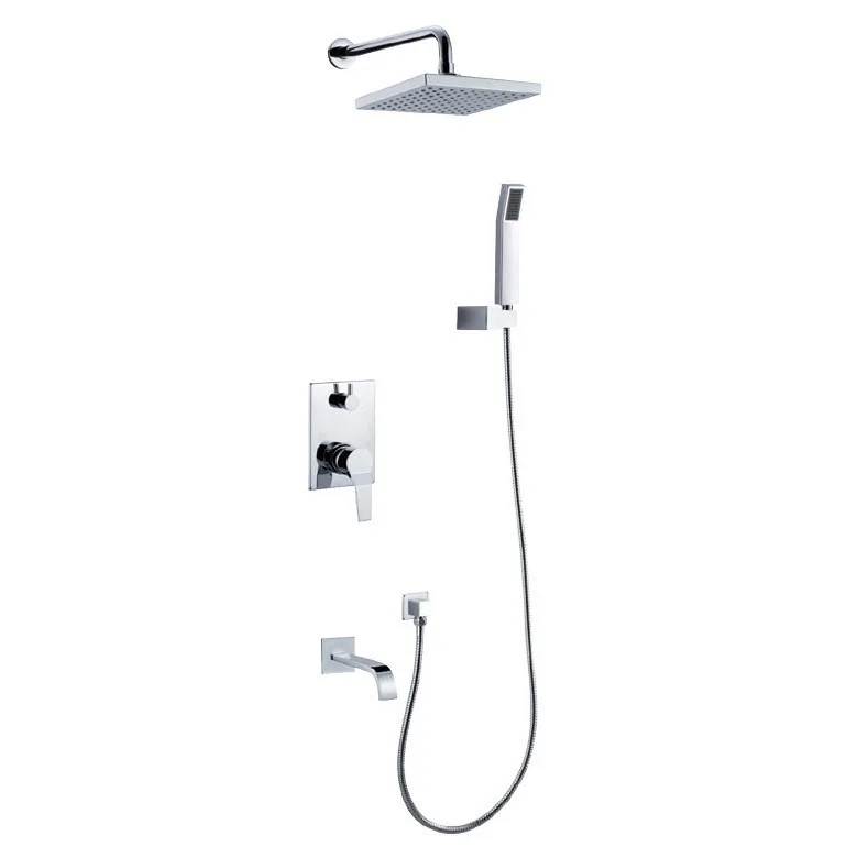 

Mounted MixerBrass Wall Box Mixing Valve Switch Valve Constant Temperature Shower Faucets Thermostatic Chrome 3 Ways